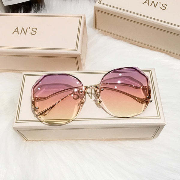 Fashion Tea Gradient Sunglasses-xinru
