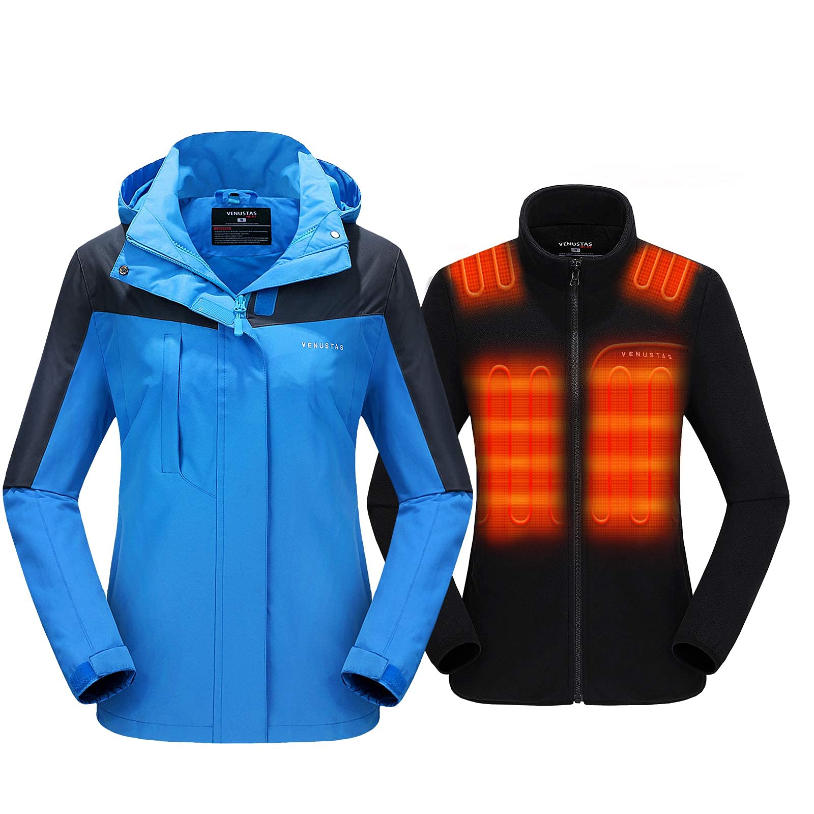 Heated Coat with Detachable Hood Windproof-xinru shop