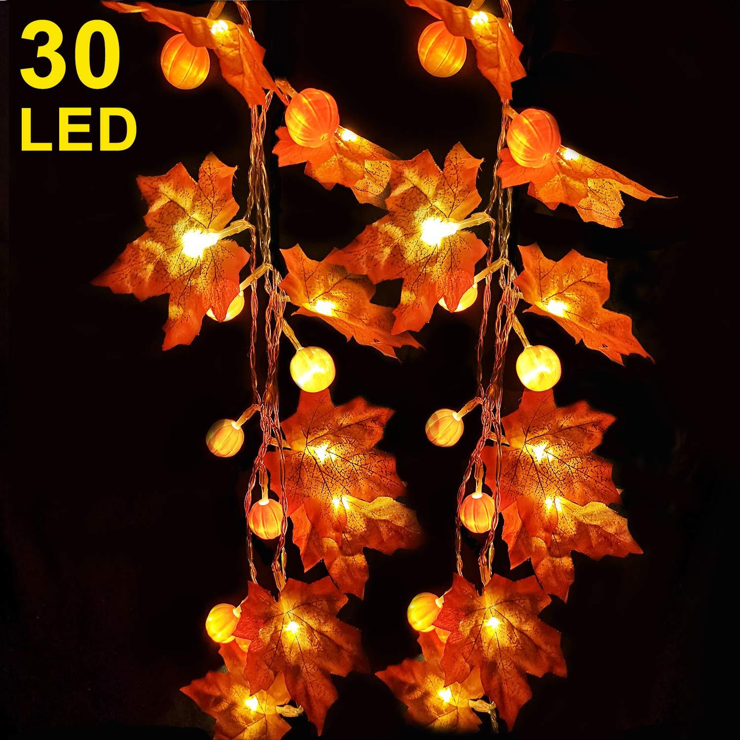 Maple Leaf Pumpkin LED Lights Festival Party Decoration Battery String Lights-xinru