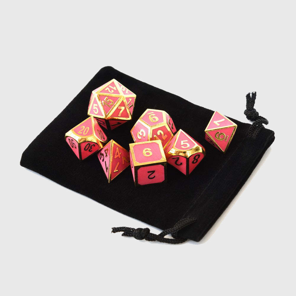 Glow In The Dark Metal Polyhedral Dice Set-xinru