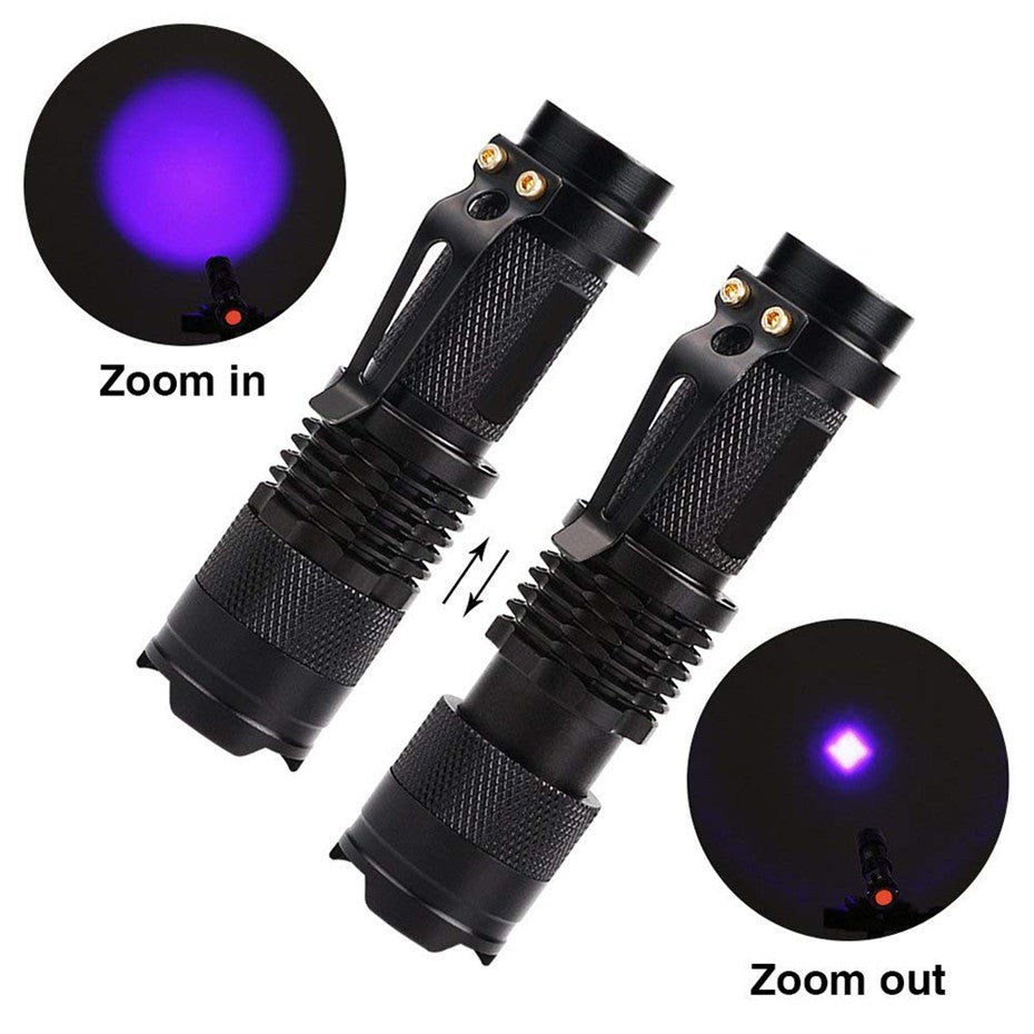 LED UV Flashlight Ultraviolet Torch With Zoom Function-xinru