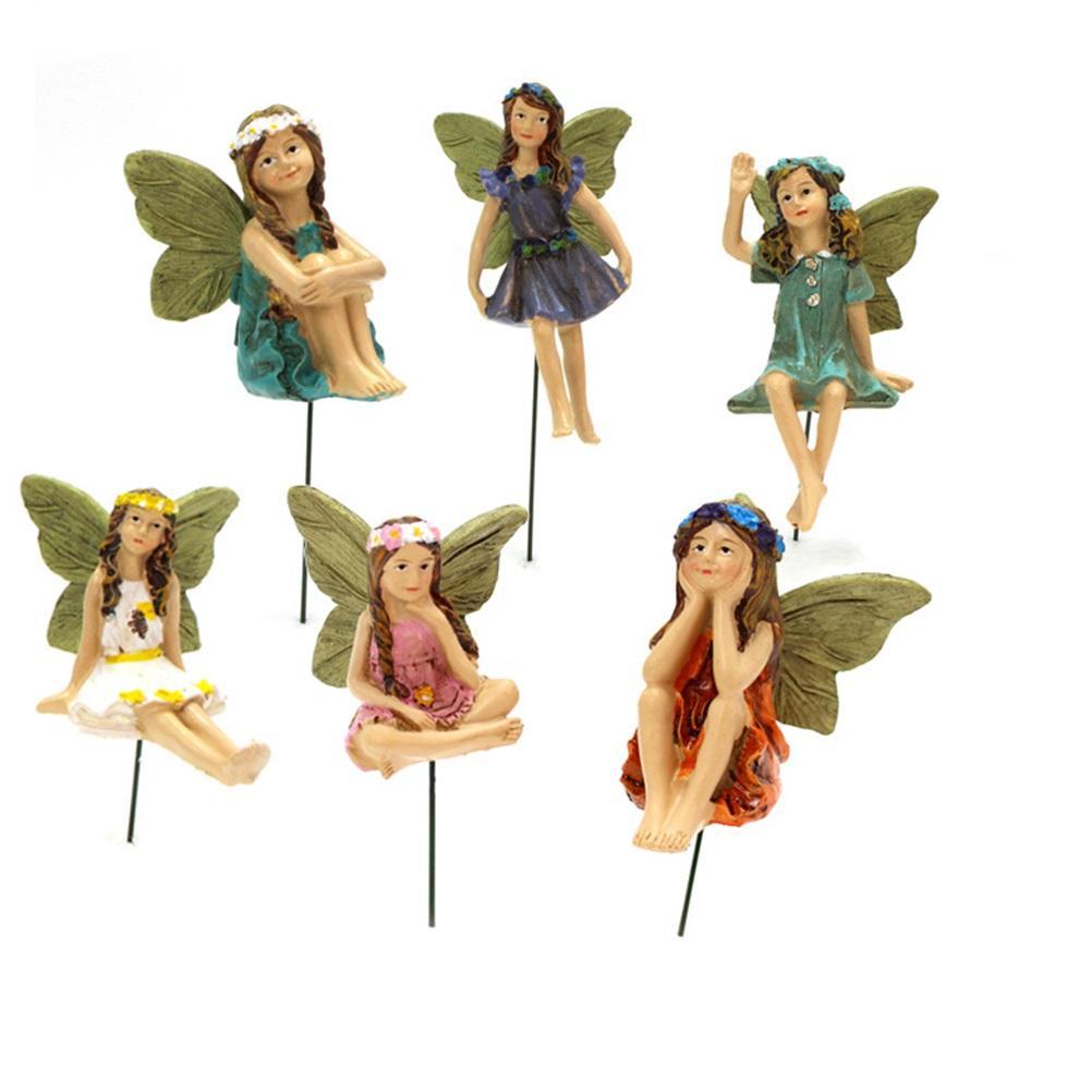 Fairy Garden Figurines 6pcs Miniature Fairies For Outdoor Garden Decor-xinru