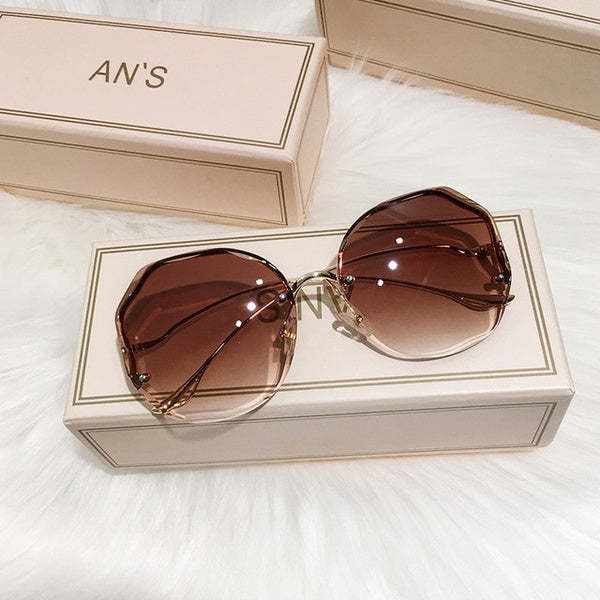 Fashion Tea Gradient Sunglasses-xinru