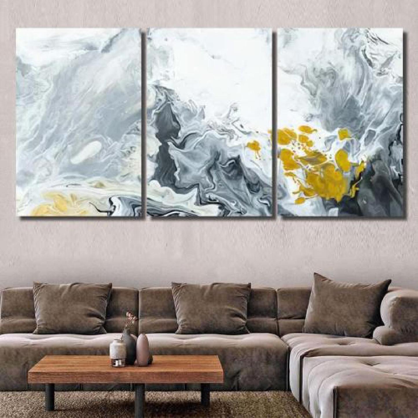 Black White Gold Marble Abstract Hand-xinru shop