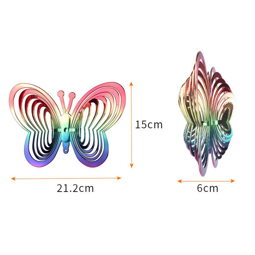 Reflective Windmill Decor Butterfly Wind Chimes Metal Wind Spinner-xinru