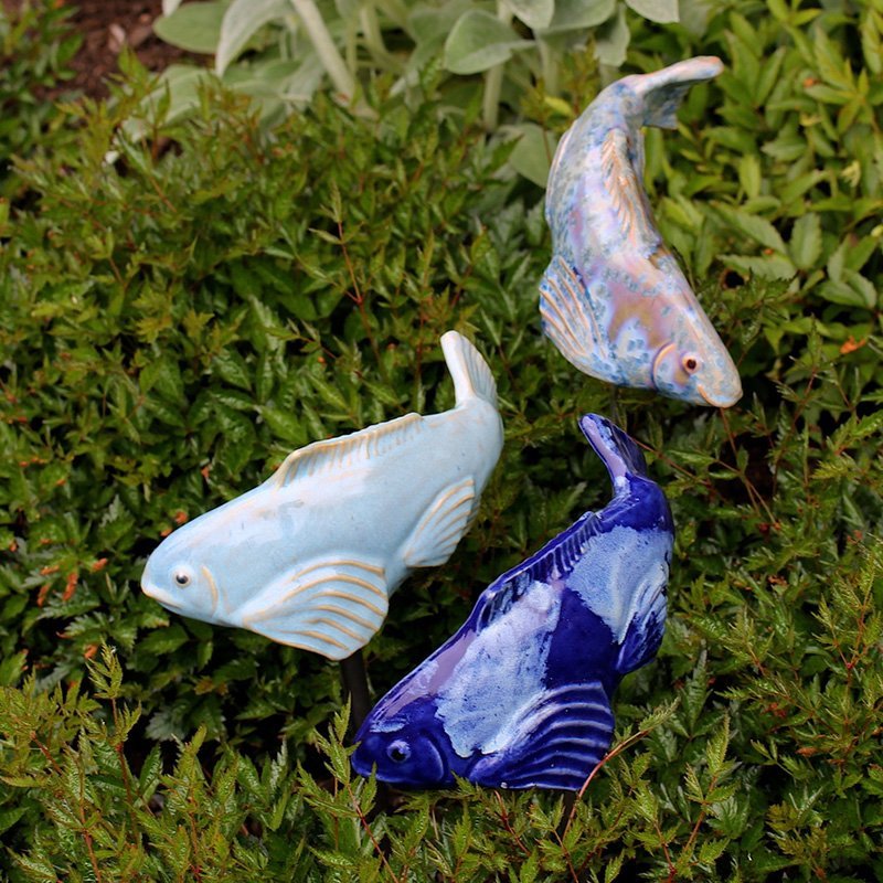 Garden Decoration Swimming Koi Resin Statue-xinru
