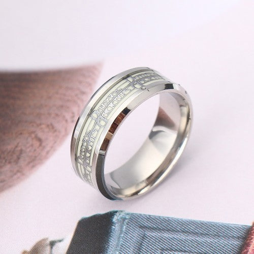Men's Luminous Titanium Steel Ring Punk Statement Ring-xinru
