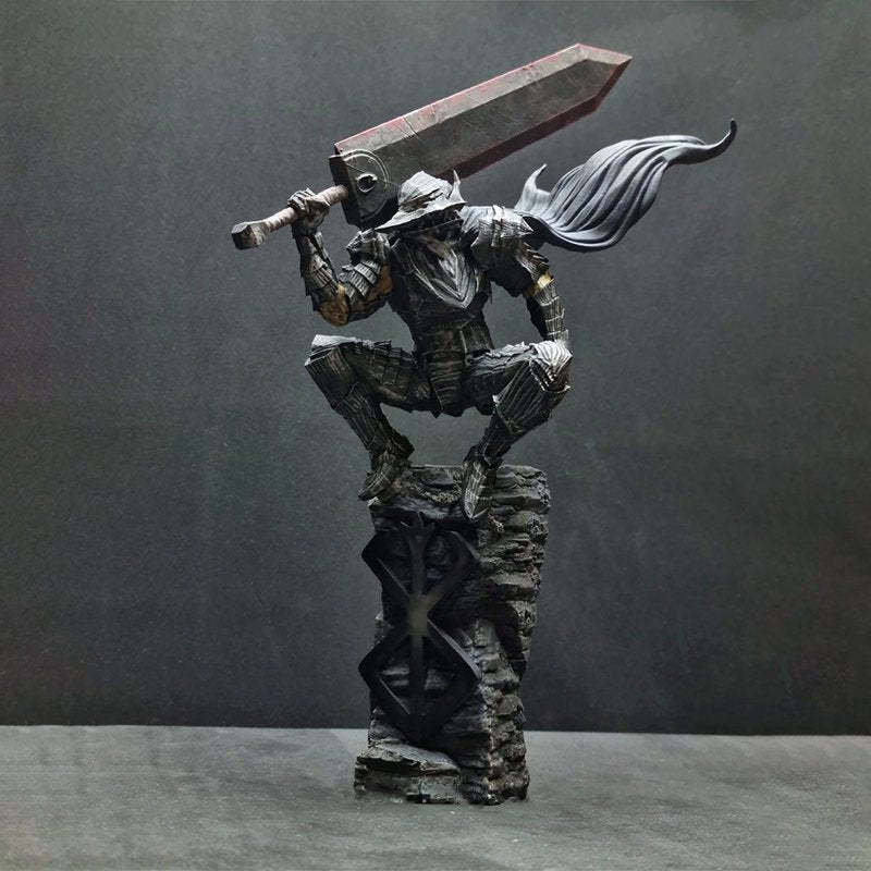 Berserk Guts Anime Figure Night Light Moon Knight Resin Action Model For Boys-xinru