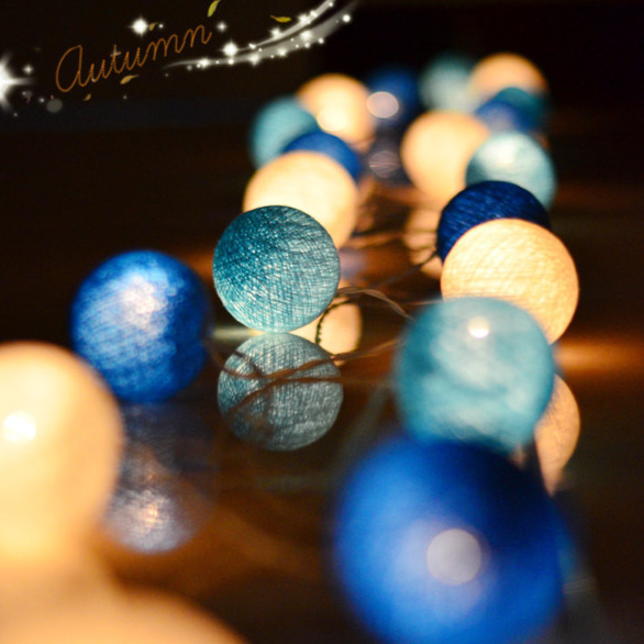 LED Cotton Ball String Lights Christmas Fairy Lighting Wedding Halloween Party-xinru