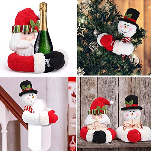 D-FantiX Christmas Curtain Buckle Tieback Set of 2, Santa Snowman Curtain Tiebacks Holdback Fastener Buckle Clamp Window Decorations Wine Bottle Topper Christmas Ornaments Home Holiday D鑼卌or-xinru shop