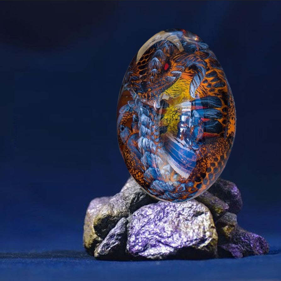 Baby Dragon Lava Dragon Egg Resin Statue Dinosaur Egg-xinru
