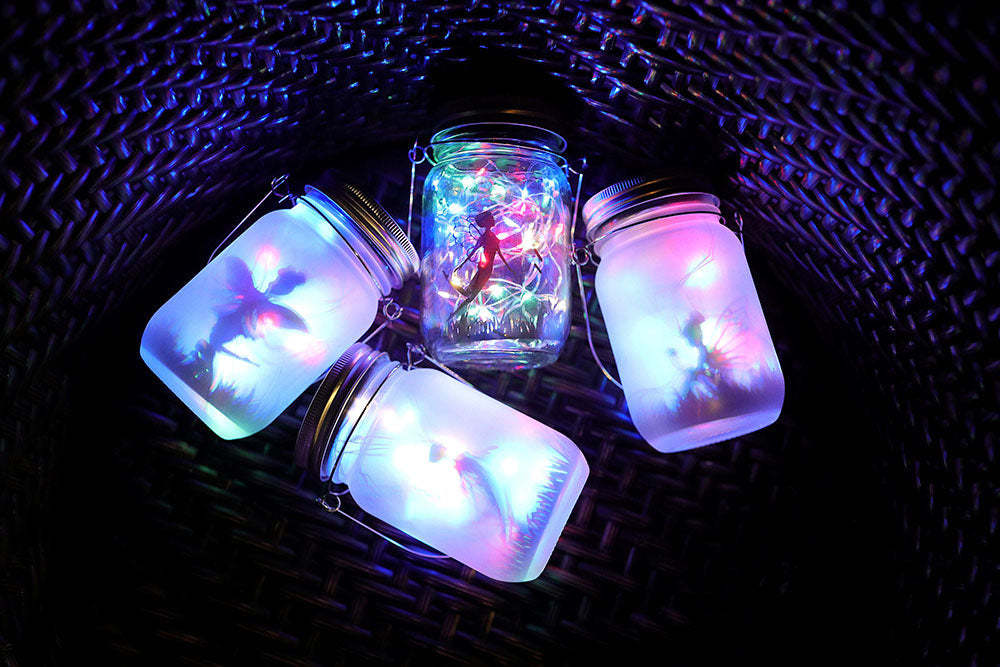 Solar Light Outdoor Fairy Lantern Hanging Glass Mason Jar Light Led Lamp-xinru