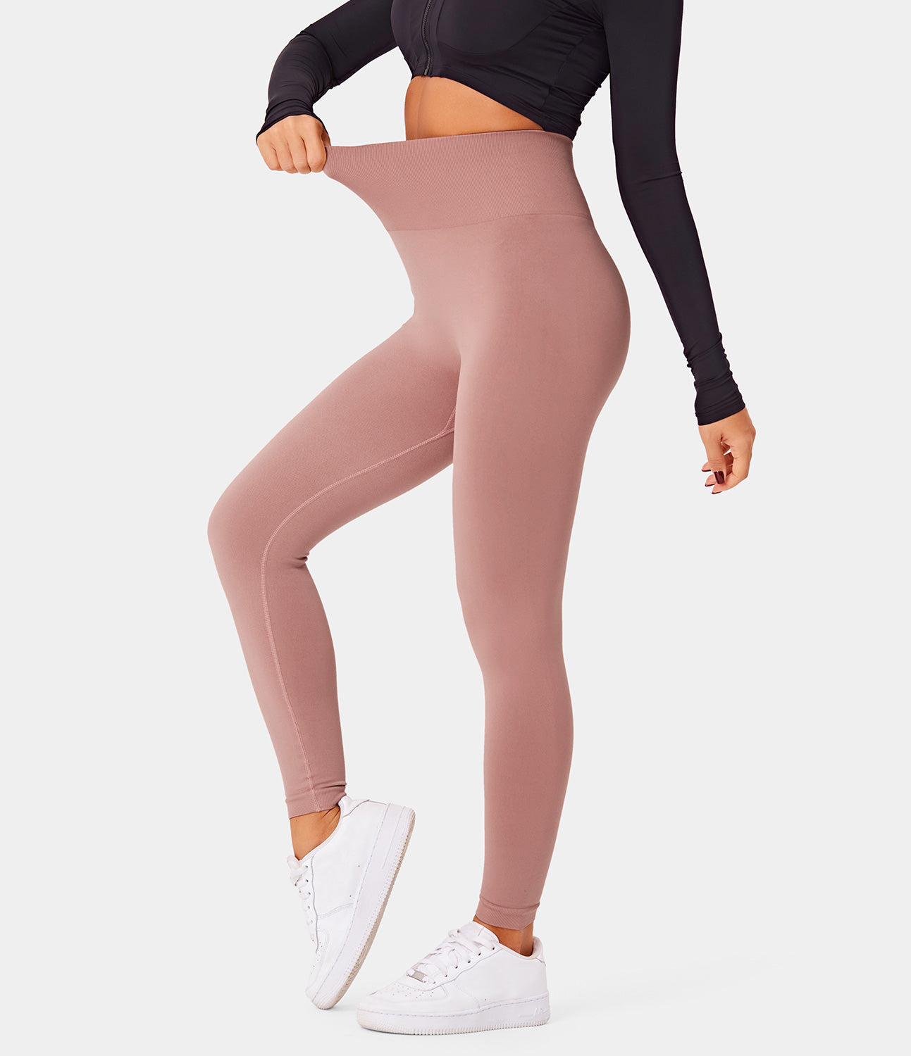 Seamless Flow High Waisted Butt Lifting Plain Full Length Leggings-xinru shop