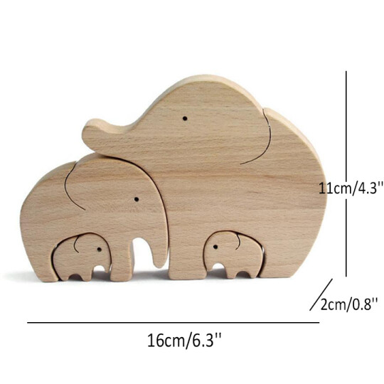 Mother's Day GiftElephant Mother And Child Wooden Ornament-xinru