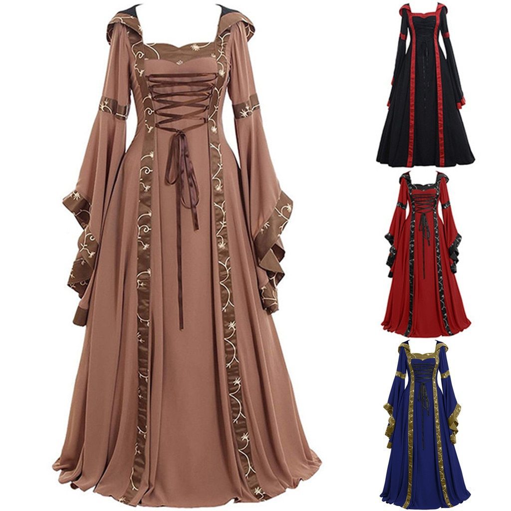 Women's Vintage Victorian Renaissance Gothic Dress-xinru