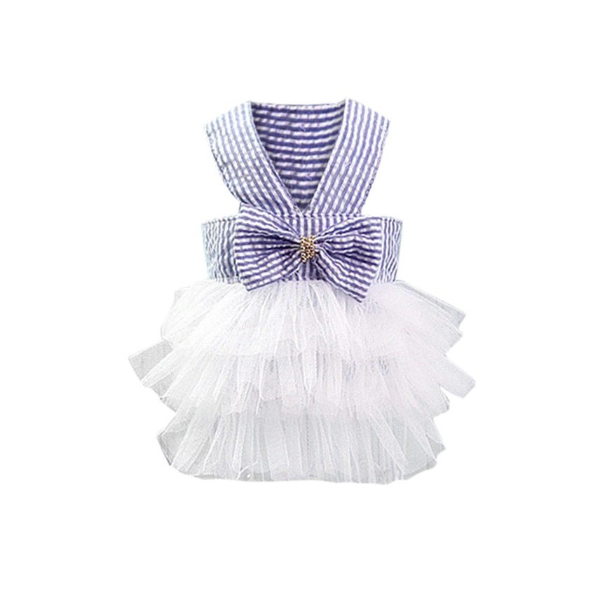 Cute Dog Clothes for Females | Stripe Dog Skirt | Dog Dress with Bow-xinru