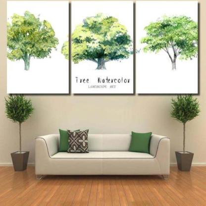 Tree Watercolor Painted Landscape Set Nature-xinru shop
