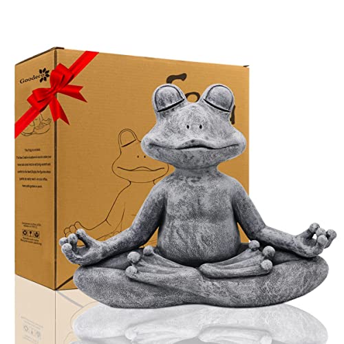 Original Meditating Zen Yoga Frog Figurine Garden Statue-xinru