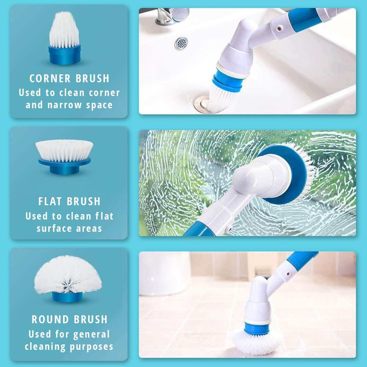 Electric Power Cleaning Scrubber With Extension Handle-xinru