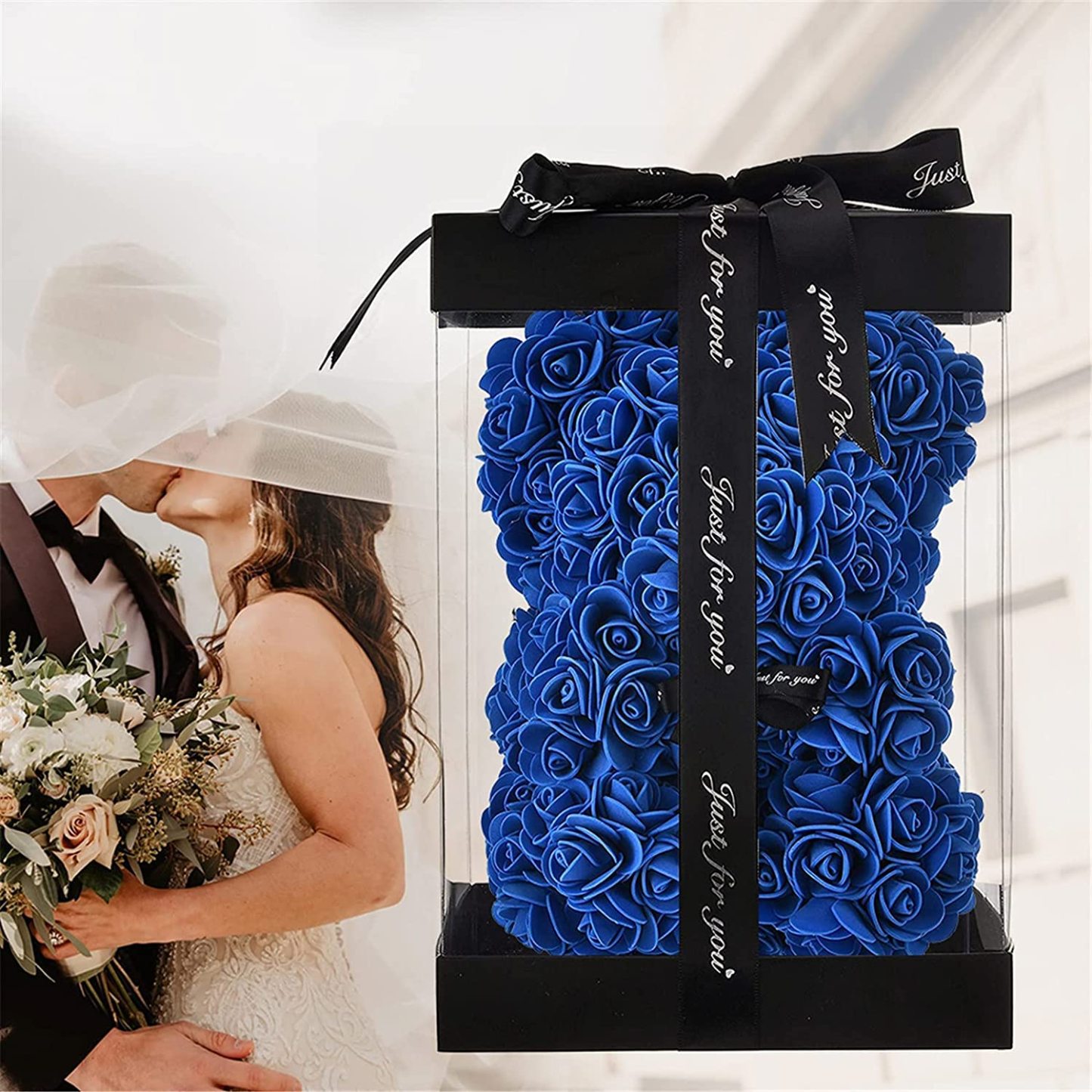 Mother's Day Gift Rose Bear With Box String Lights Necklace-xinru