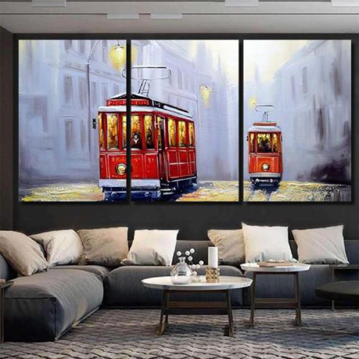 Tram Old City Oil Paintings Landscape-xinru shop