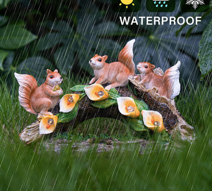 Solar Garden Resin Ornaments Squirrel-xinru