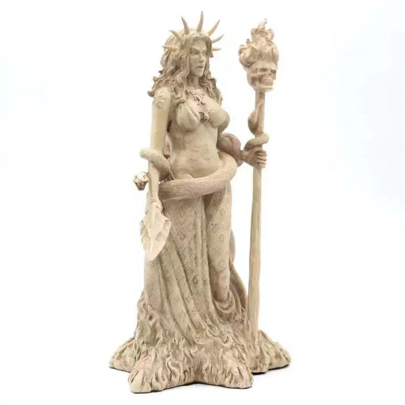 Greek Statue Home Decor Figurine Poseidon Triple Form Hecate Goddess Resin Gift-xinru