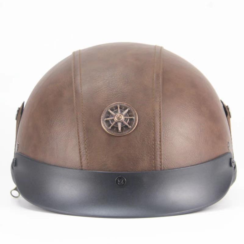 Leather Vintage Motor Helmet-xinru shop