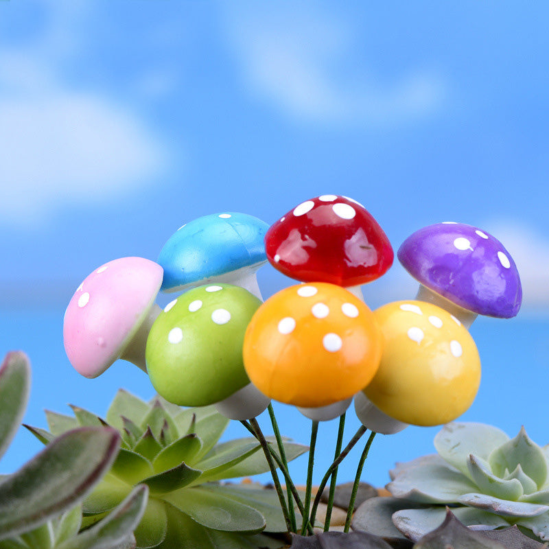 Cute Mini Mushroom Miniature Plant Pots Ornament Garden Fairy Graden Ornament-xinru