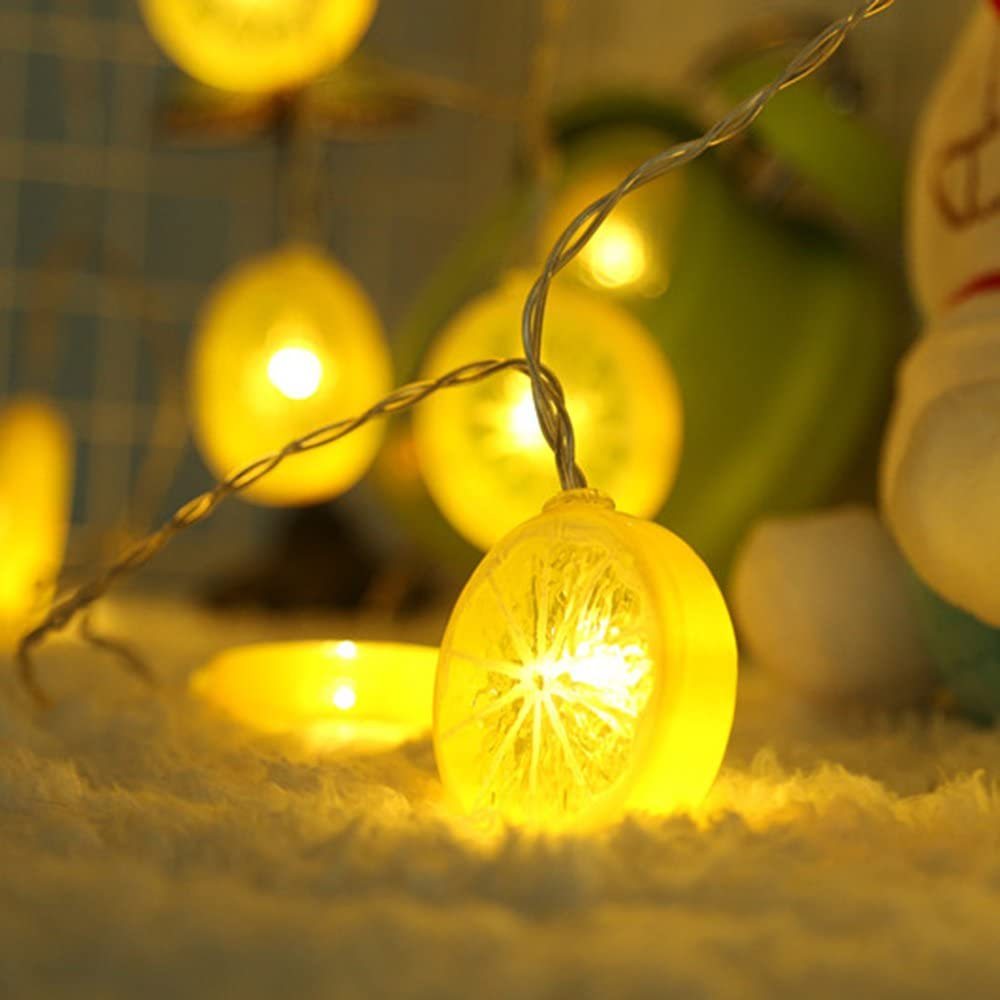 Lemon Slice Bedroom LED String Lamp Plastic Art Decor-xinru