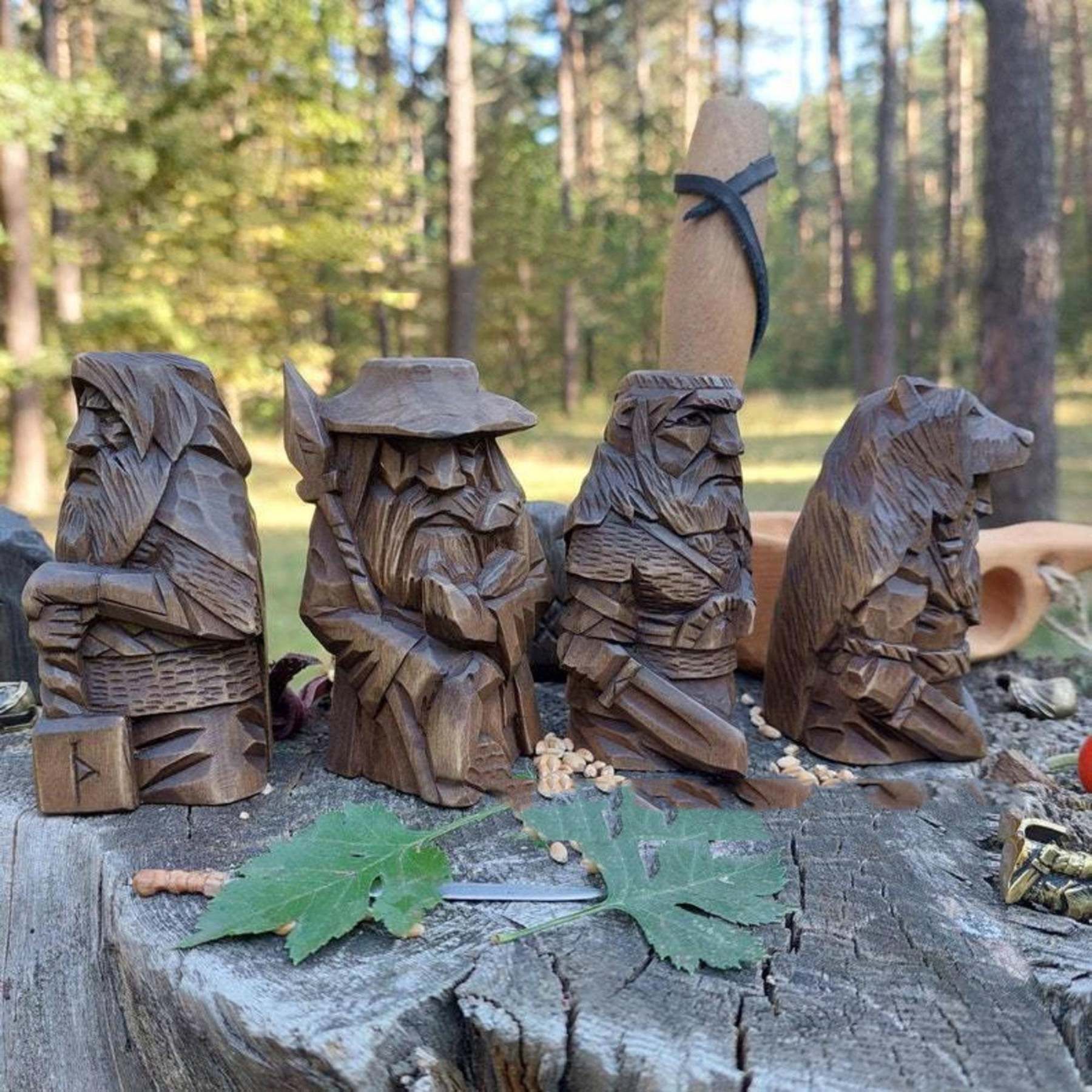 Nordic Pagan Odin Thor Viking Tyre Garden Statue D鑼卌or Nordic Art Figurine And Sculpture-xinru