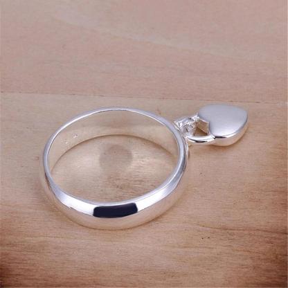 Women's Dangling Heart Lock Charm Ring-xinru