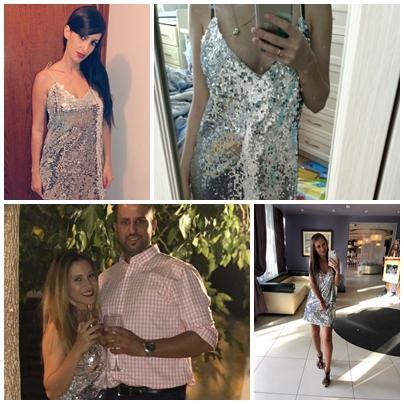 Sexy Deep V Neck Silver Sequin Backless Mini Dress-xinru