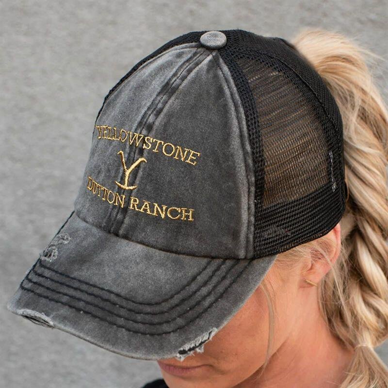 Yellowstone Dutton Ranch Y logo Distressed Trucker Hat Cap Yellowstone TV Show-xinru shop