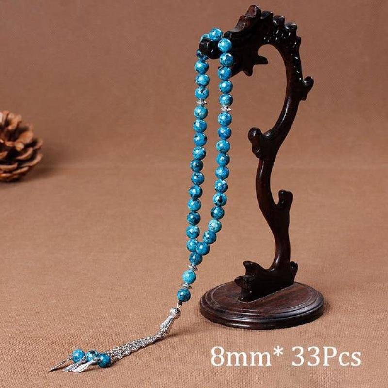 Natural Stone Agates Tassel Rosary Meditation Prayer Bead-xinru