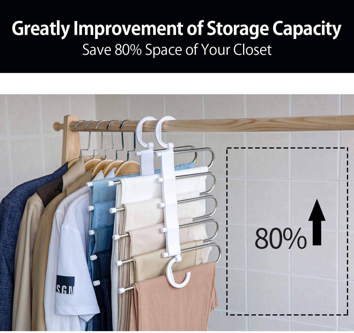 Closet Organizer Multi Functional Pants Rack 5 Layers-xinru