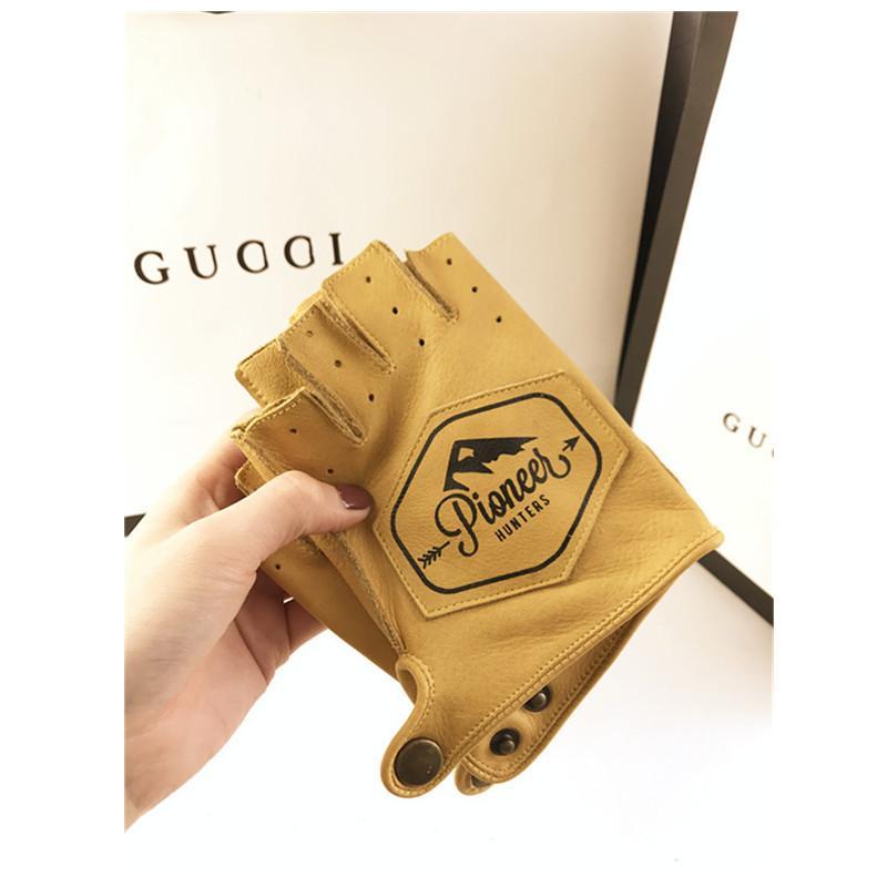 Motorcycle Retro Half Finger Gloves-xinru shop
