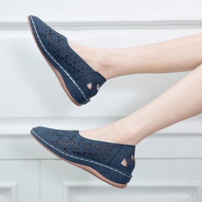 Women Retro Plus Size Hollow Wedges Sandals-xinru