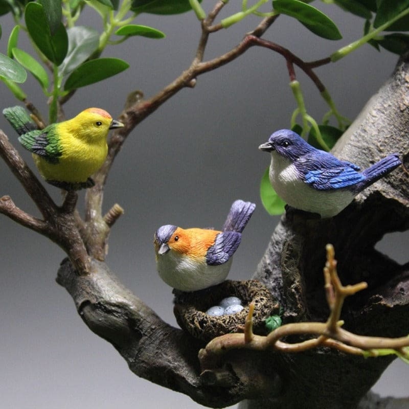 Figurines Simulation Cute Miniature Bird Resin Magpie Mini Dollhouse Decor-xinru