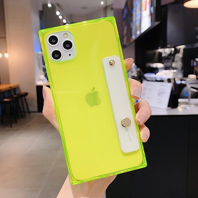 Clear Square Case + Wrist Strap-xinru