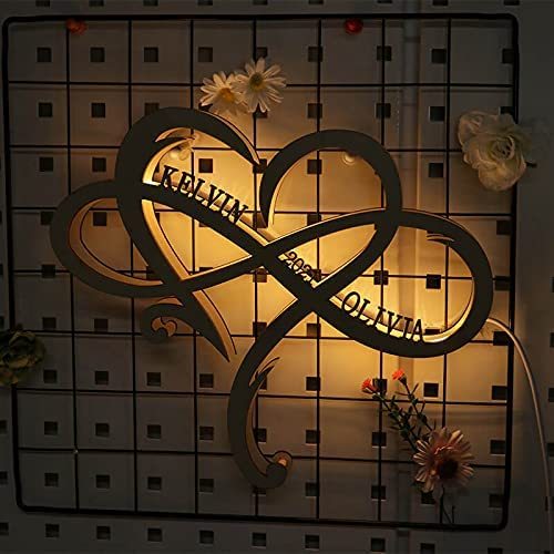Mother's Day Gift Personalized Decor LED Wooden Engraved Name Wall Night Light-xinru