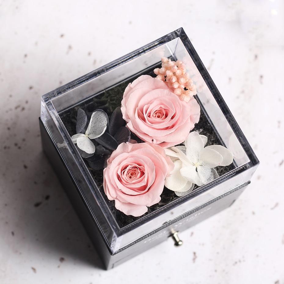 Immortal Preserved Rose Teddy Bear Box Display-xinru