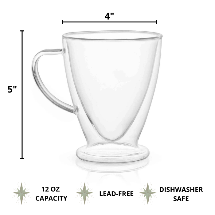 Transparent Double Layer Insulated Glass Coffee Cup-xinru