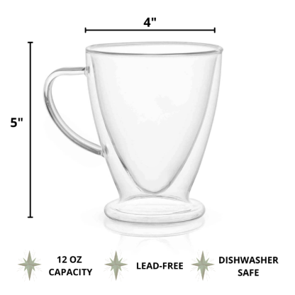 Transparent Double Layer Insulated Glass Coffee Cup-xinru