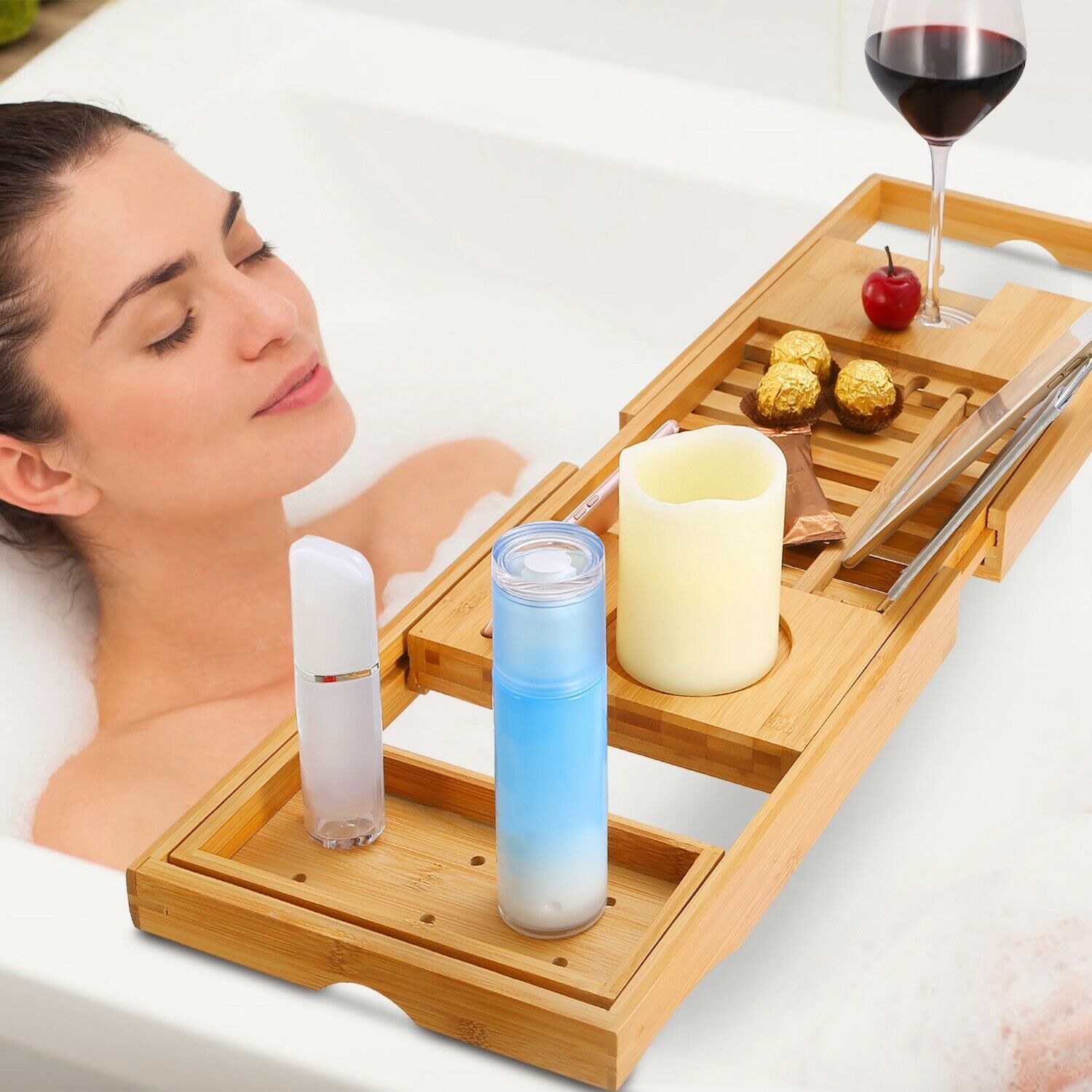 Bathtub Tray Wooden Bath Bamboo Tub-xinru shop