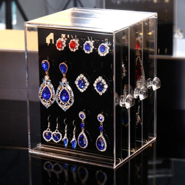 Multifunctional Large Capacity Transparent Jewelry Box Dustproof Display Stand-xinru