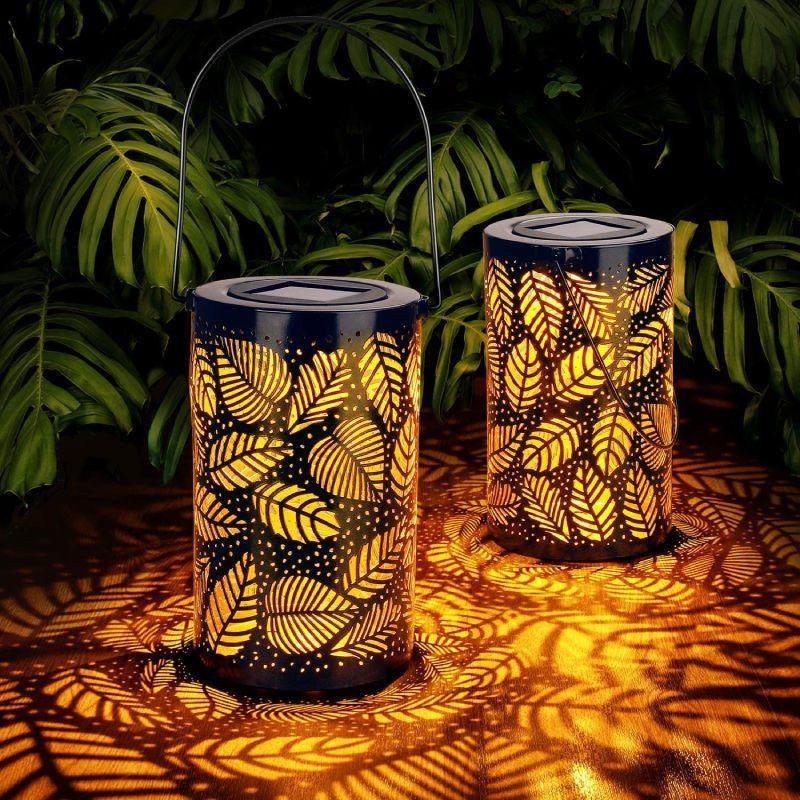 Solar Leaf Pattern Lantern Light-xinru shop