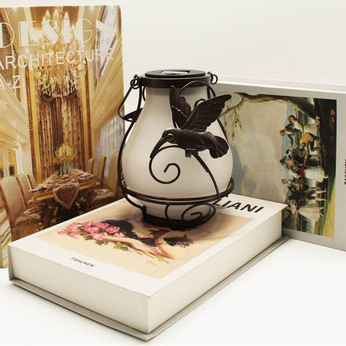 Solar Retro Lantern LED Decorative Outdoor Waterproof Garden Hanging Light-xinru