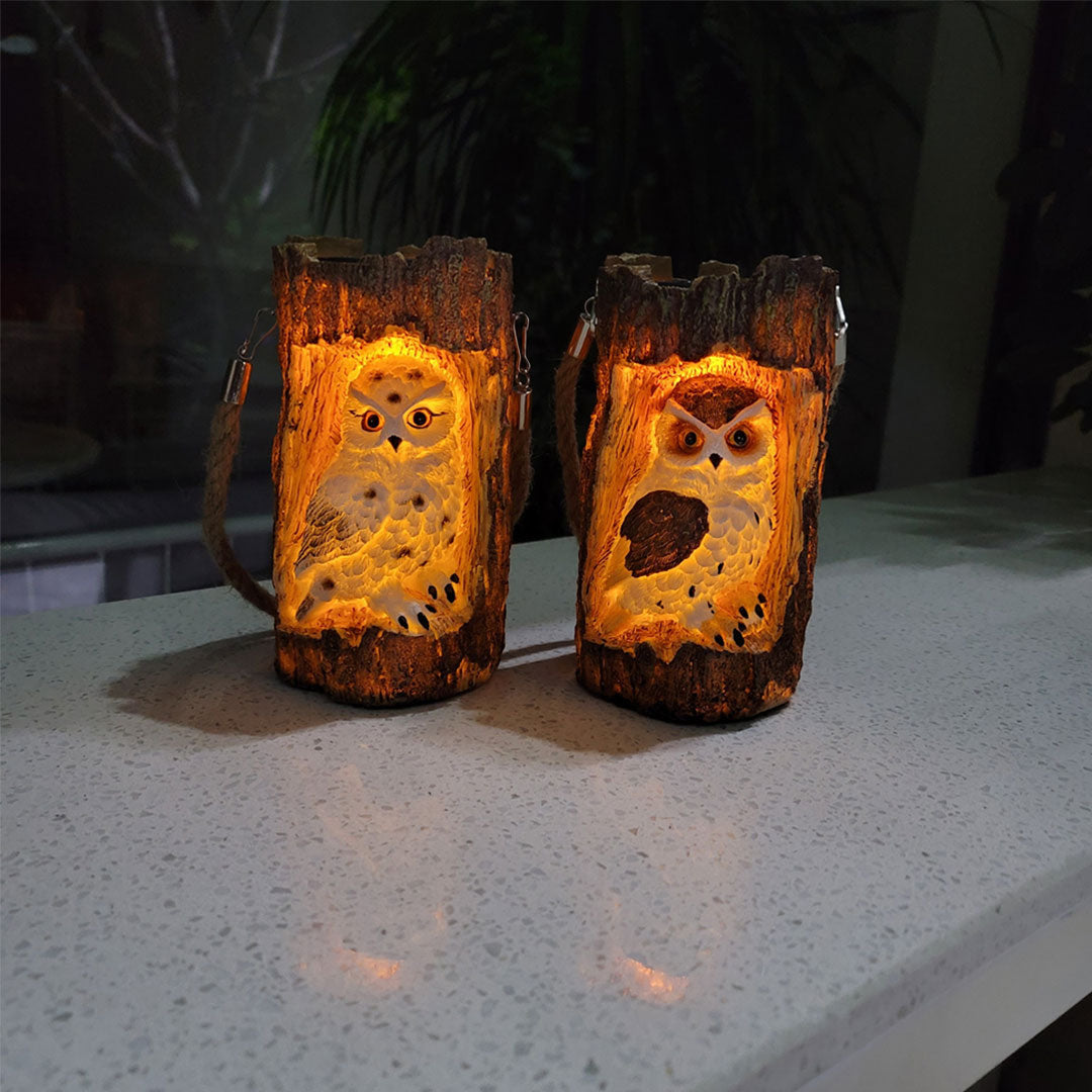 Solar Owl Garden Decorations LED Waterproof Hanging Lanterns-xinru