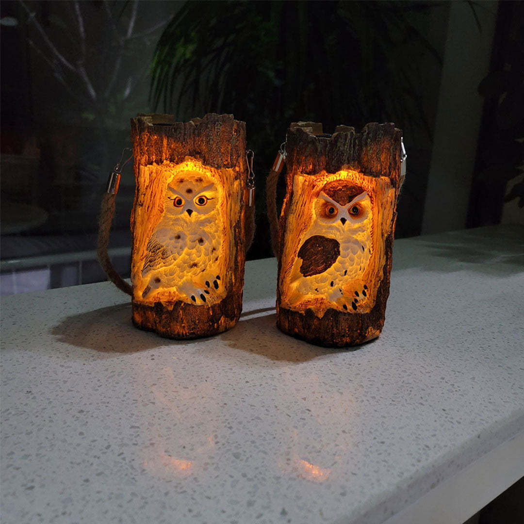 Solar Owl Garden Decorations LED Waterproof Hanging Lanterns-xinru